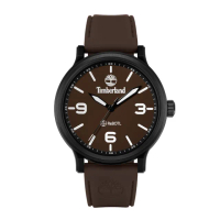 【Timberland】中性 DRISCOLL系列 海洋塑料腕錶 矽膠帶-咖啡色46mm(TDWGM0029507)