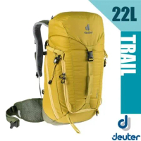 【德國 Deuter】TRAIL 22L 輕量拔熱透氣健行登山背包/3440121 薑黃