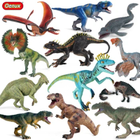 Oenux Jurassic Dinosaur World Eoraptor Dilophosauridae Mosasaurus Velociraptor T-Rex Animasl Model Action Figures Kid Toy Gift