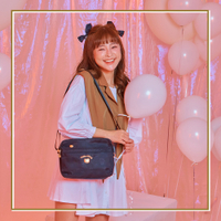 【Hello Kitty】美好時光-側背包(中)-黑 KT01U01BK