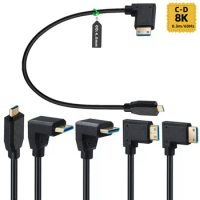 hdmi 2.1V 8K@60Hz 4K@120Hz Micro HDMI Male Type D to Type C Mini HDMI Male Connector Adapter Cable Cord Black 0.3m