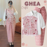 Setelan Kebaya Modern 3in1 set Terbaru | Vest Brukat + Kemeja + Rok Lilit | Outfit Wisuda/Kondangan