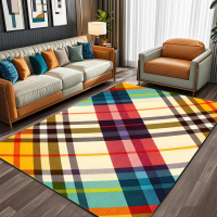 Popular plaid carpet, simple living room and bedroom coffee table rug, sofa crystal velvet carpet, b