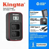 KINGMA LCD DUAL CHARGER NP-FW50 Sony A6500 A6300 A6000 A5100 A7R2 Etc