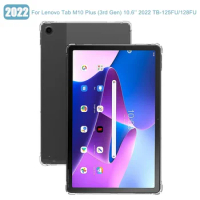 Shockproof Silicone Case For Lenovo Tab M10 Plus 3rd Gen 10.6'' TB-125F 128FU TPU Flexible Bumper Clear Transparent Back Cover