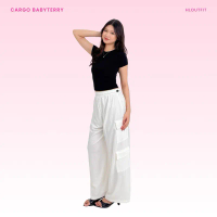 HL Pocket Cargo Babyterry- Cargo Korean Loose Pants Realpict Celana Wanita Baggy