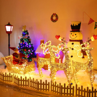 圣誕裝飾品復古鐵藝麋鹿桌面擺件北歐INS風馴鹿商場櫥窗場景道具