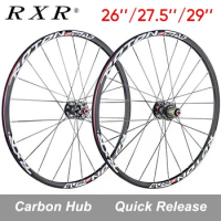 RXR Bicycle Carbon Hub Wheelset 26/27.5/29 Inch Mtb Wheel Rims 100/135mm Quick Release Wheel Set Mountain Bike Cycling Parts