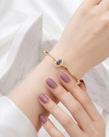 Gelang Bangle Emas Permata Hijau dan Biru Kadar 16K - Sinar Fajar 1.99 biru
