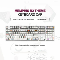Keycaps for Mechanical Keyboard 108 Keys White Memphis R2 Theme OEM Height PBT Dye Sublimation PC Game GK61 GK64 RK61 Anne Pro 2
