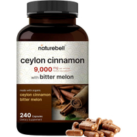 NatureBell Ceylon Cinnamon 9000mg Per Serving 240 Capsules | Made with Organic Sri Lanka Ceylon Cinn