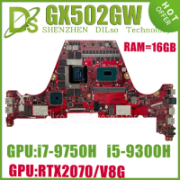 KEFU GX502GW Laptop Motherboard For Asus GX502GV GX502GU GX502G Mainboard W/i5-9300H i7-9750H GTX1660Ti RTX2060 2070 8G/16GB-RAM