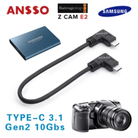 D&amp;W Ansso TYPE-C 3.1 SSD data cable URSA Mini 12K BMPCC Z CAM E2 Samsung T5 USB 3.1 Gen2 10Gb/s support 100W（PD 20V 5A) 20cm