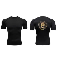 Men Running Compression T-shirt Gym Quick Dry Athletic Muscle Shirt Sportswear Undershirt Sport Tops Summer Sport Workout Tshirt
