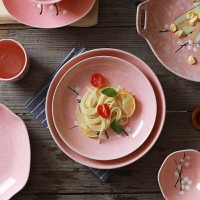陶瓷菜盤子家用創意簡約不規則四方盤餃子深盤日式早餐盤網紅飯盤