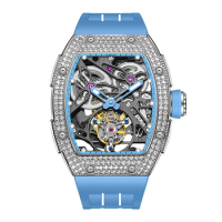 Haofa 1901 Skeleton Automatic Tourbillon Movement Watch For Men Luxury Diamond Case Mechanical Tourbillon Sapphire Mens Watch