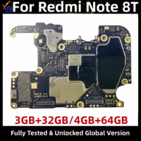 Motherboard for Xiaomi Redmi Note 8T, Mainboard PCB Module, Global Firmware, 32GB, 64GB ROM, M1908C3XG