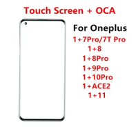 Touch Screen For Oneplus 11 10 9 8 Pro 7 7T 8Pro ACE 2 Front Panel LCD Display Out Glass Cover Lens Repair Replace Parts OCA