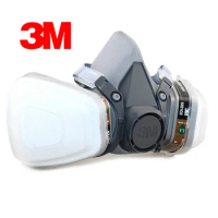 3M 6200 Respirator Half-face Gas Mask Painted Activated Carbon Mask Against Organic Vapor Gas Cartridges 7 Items for 1 Set