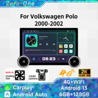 11.8" 2K QLED Screen 6+128GB Carplay Android Auto Android Car Multimedia 4G Radio for VW Volkswagen Polo 2000-2002 Stereo GPS