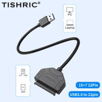TISHRIC SATA to USB 3.0 SATA 3 22 Pin Adapter USB 3.0 to Sata III Cord Up to 6 Gbps for 2.5 Inch External HDD SSD Hard Drive