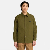 【Timberland 官方旗艦】男款橄欖綠色長袖襯衫外套(A5M3J302)
