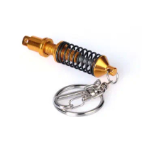 Alloy Adjustable Coilover Spring Car Keychain Creative Shock Absorber Model Automobile Keyring Car Accessories Gift Car Part