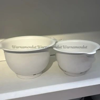 WMO IK1792 VIS Mangkuk Baskom Mixing Bowl Adonan Sayuran Set Isi 2 Hemat Tempat Plastik putih