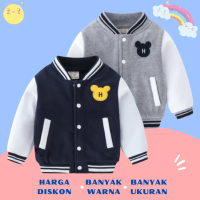 Jaket Zipper Bomber Baseball Varsity Unisex Anak Remaja Laki Laki Perempuan Cowok Cewek Pria Wanita 