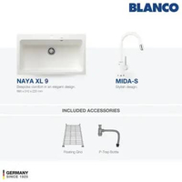 Kitchen Sink Bak Cuci Piring Granit 1 Lubang BLANCO Silgranit NAYA XL 9 - Paket Kitchen Sink dan Ker