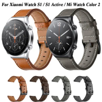 22mm Leather Watch Strap For Xiaomi Mi Watch S1 Active Bracelet Band For Xiaomi Watch 2 Pro Color 2 S2 S3 Replacement Wriststrap