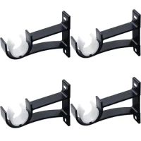 Easy to Install Aluminum Alloy for Wall for Drapes No Drill Kitchen Rod Hooks Hardware Curtain Rod Bracket Curtain Rod Holders
