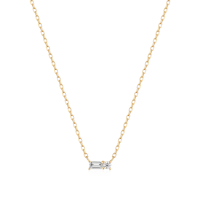 Isago Emerald and Round Diamond Necklace Berlian Gold Perhiasan