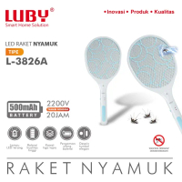 Raket Nyamuk Luby L3826A - Perangkap Nyamuk dengan Lampu LED - Baterai