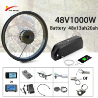 Electric Bike Conversion Kit with Hailong Battery 1000W Fat Tire Brushless 20'' 26'' Motor Rear Wheel Fat Tire Bicycle Kit