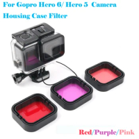 For GoPro Hero 7 5 Hero 6 Accessories Underwater Dive Lens UV Color Filter Set for Go Pro HERO5 HERO6 Black fixed Housing