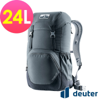 【deuter 德國】WALKER  24L休閒旅遊背包3812921深灰黑/戶外健行包/書包/通勤背包/休閒後背包/筆電商務包*