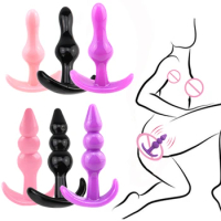 Silicone Anal Plug Beads Vaginal G Spot Butt Stimulate Orgasm Massage Dildo Adult Sex Toys Erotic SM Product For Masturbation
