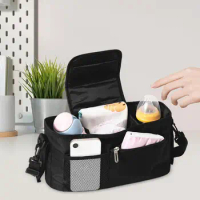 Baby Stroller Organizer Bag Pushchair Organiser Mobile Phone Pockets Tote Bags Large Capacity for Baby and Pet Strollers Pram