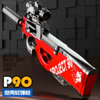 P90 Outdoor Activities Team Competition Game Manual Projectile Soft Bullet Guns Loaded Children's Toy Guns Submachine Gun Models