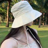 【LEESA】綁帶漁夫帽\戶外帽\透氣\平頂\圓帽\女生帽子\漁夫帽\帽子\糖果色\遮陽帽\防曬帽\大帽簷\穿搭