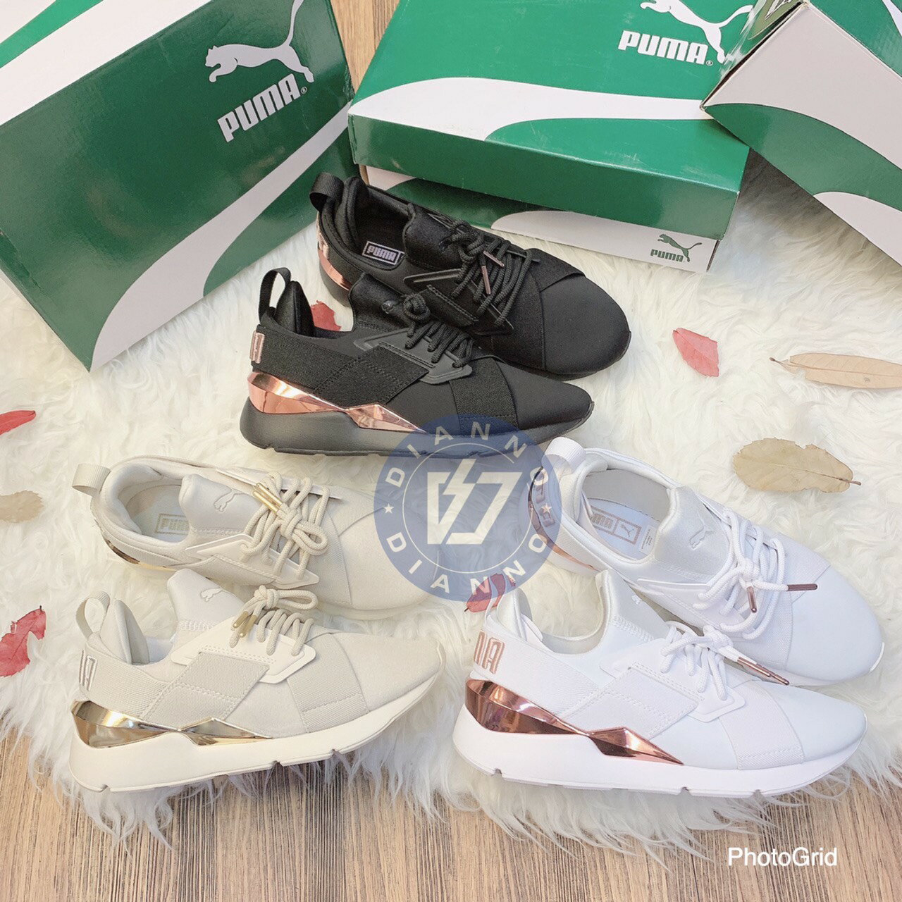 Women's puma muse metallic casual shoes hot sale