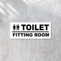 Sign Acrylic toilet fitting room simple | Akrilik ruangan fitting room Puth Hitam