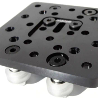 1pcs Black Anodized Aluminum C-Beam Gantry Plate set with mini v-slot wheel anti-backlash nut for for C-Beam CNC machine parts