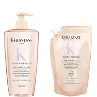 Kérastase Gloss Absolu Shampoo Refill Duo, with Glycolic Acid, Hyaluronic Acid & Wild Rose