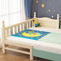 開發票 兒童床 實木兒童床帶欄桿加寬小床男孩女孩公主床單人床邊床拼接大床