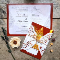 (50 Pcs) Undangan Nikah Doilies | Undangan Rustic | Undangan Aesthetic | Bahan Glossy Premium | Seri