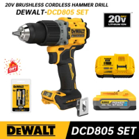 DEWALT Brushless Cordless 1/2 in. Hammer Drill/Driver Kit With 20V Lithium Batterty Impact Drill Power Tool DCD805 DCD805M1