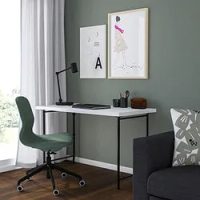 meja, putih/hitam, 120x60 cm