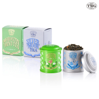 【TWG Tea】迷你茶罐雙入組 摩洛哥薄荷綠茶20g/罐+銀月綠茶20g/罐